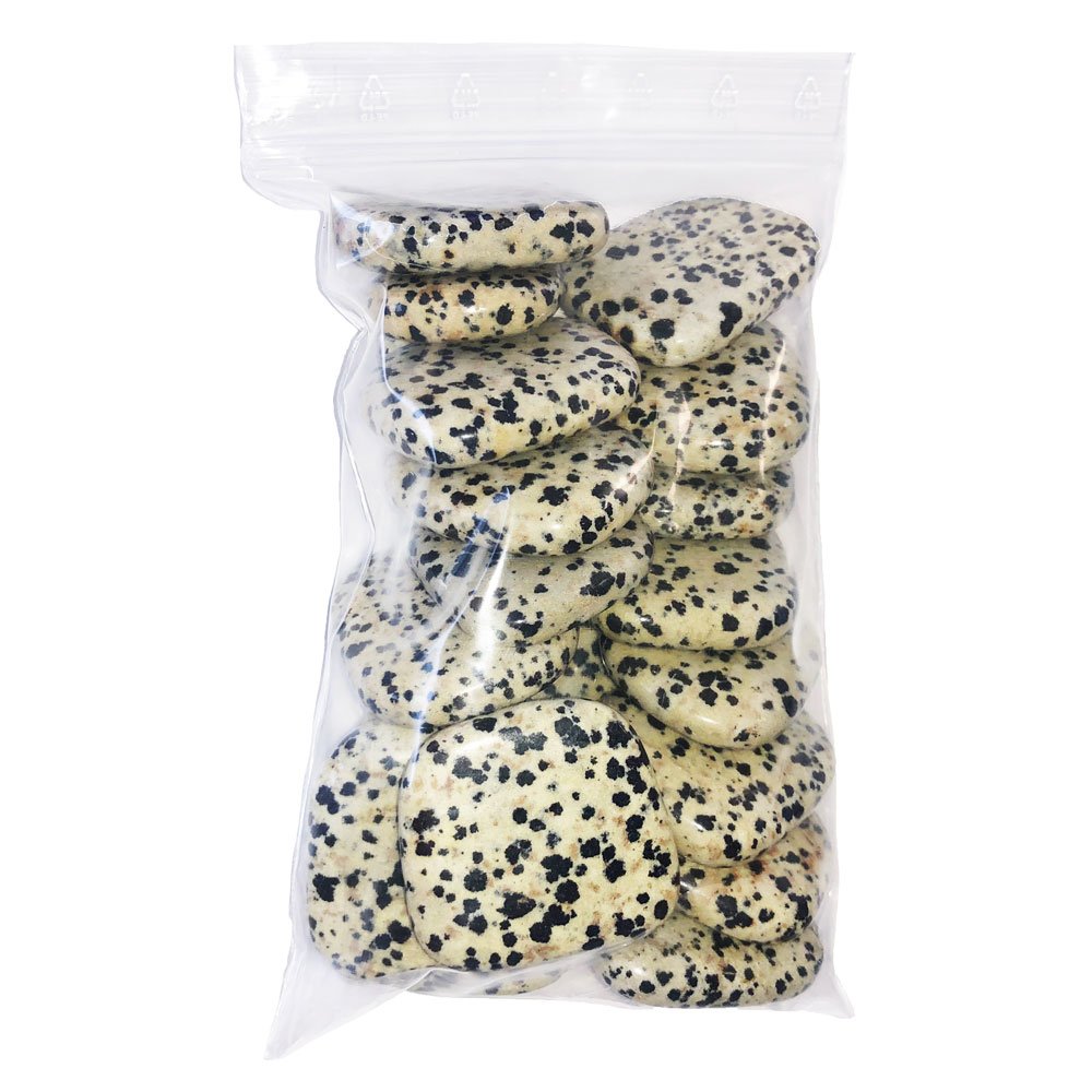 sachet pierres plates jaspe dalmatien