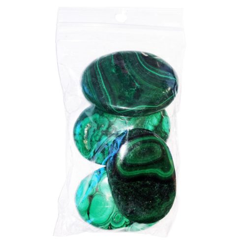 sachet pierres plates malachite