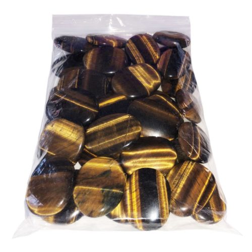sachet pierres plates oeil de tigre