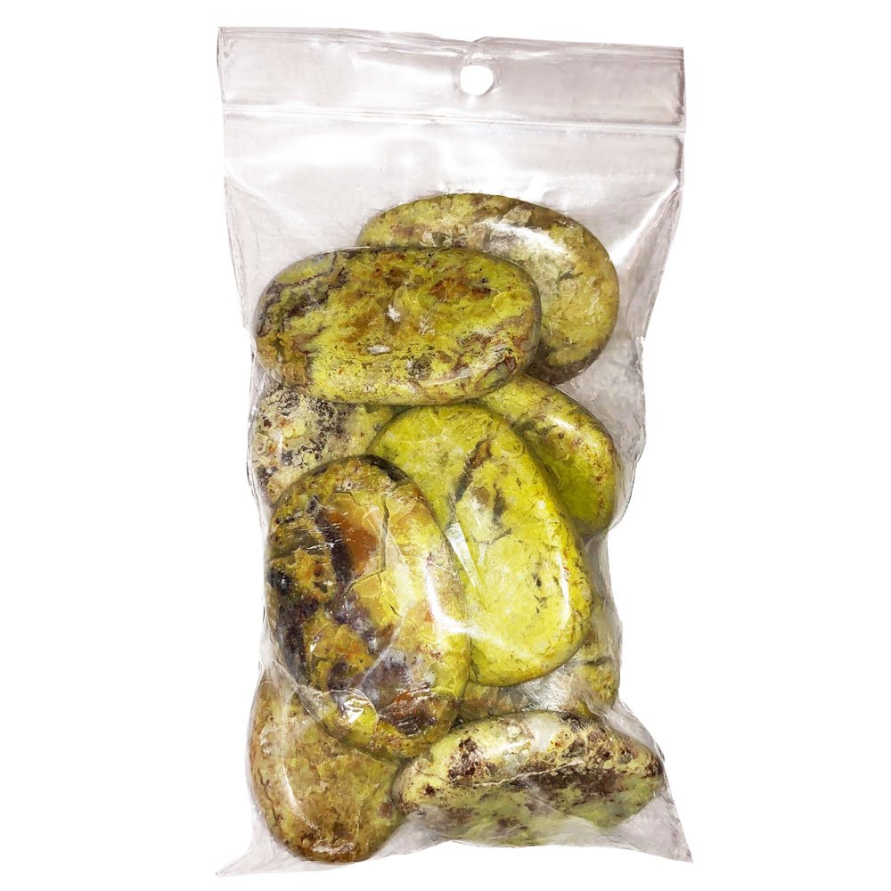 sachet pierres plates opale verte