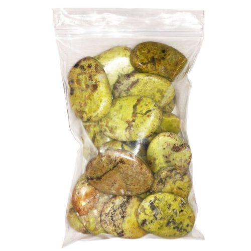 sachet pierres plates opale verte