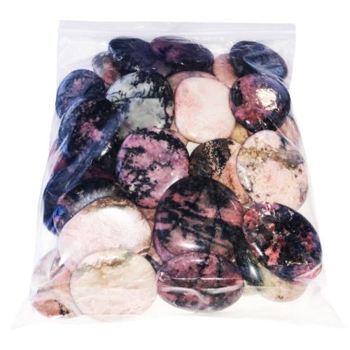 sachet pierres plates rhodonite