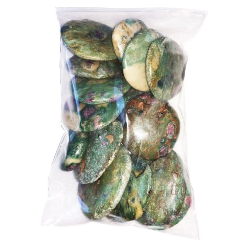 sachet pierres plates rubis sur fuchsite