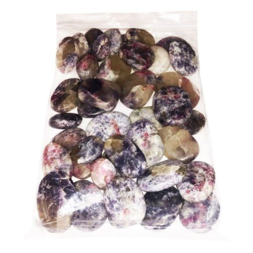 sachet pierres plates tourmaline rose