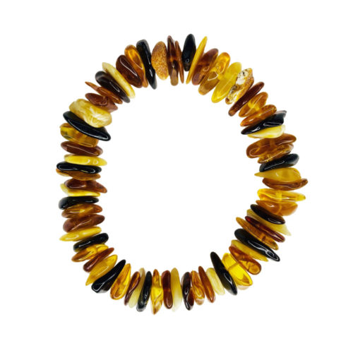 bracelet ambre multicolore 19cm