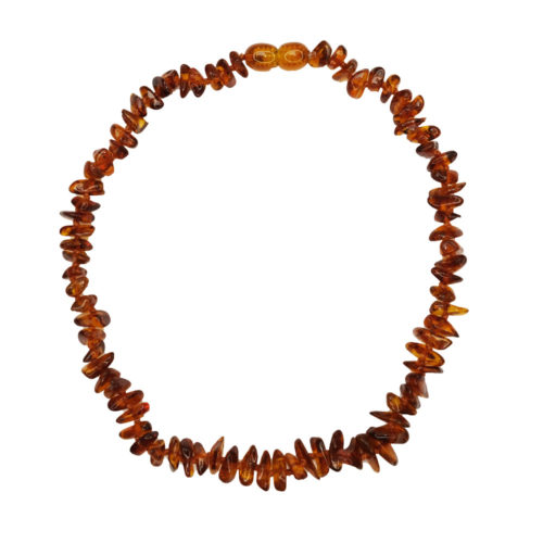 collier ambre cognac pour enfant