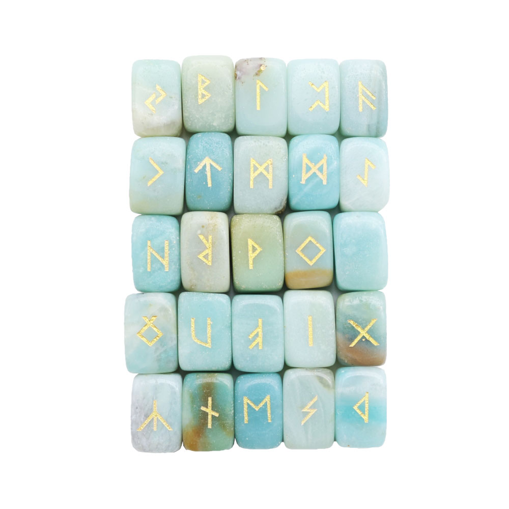 jeu de 25 runes amazonite