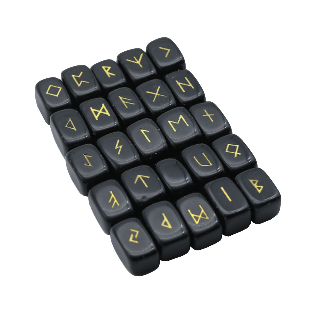 jeu de 25 runes obsidienne