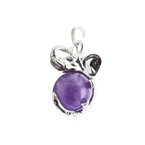 pendentif amethyste elephant
