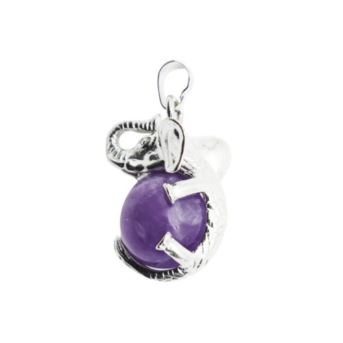 pendentif amethyste elephant