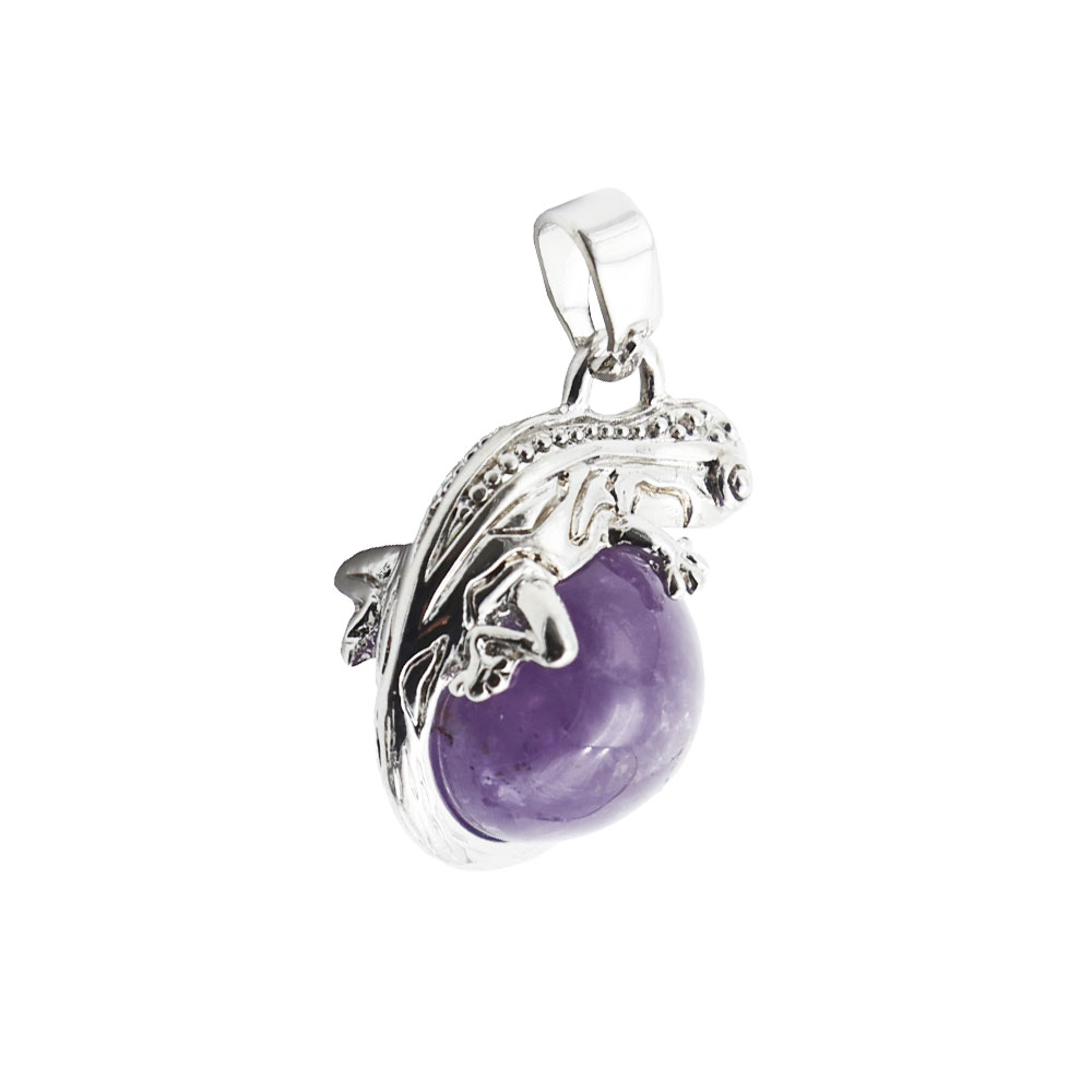 pendentif amethyste lezard