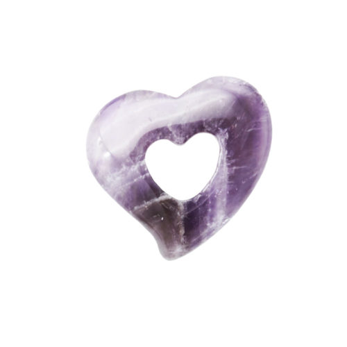 pendentif pi chinois ou donut amethyste coeur