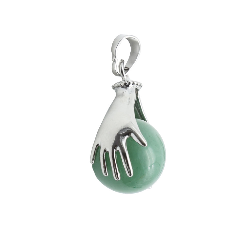 pendentif aventurine verte deux mains