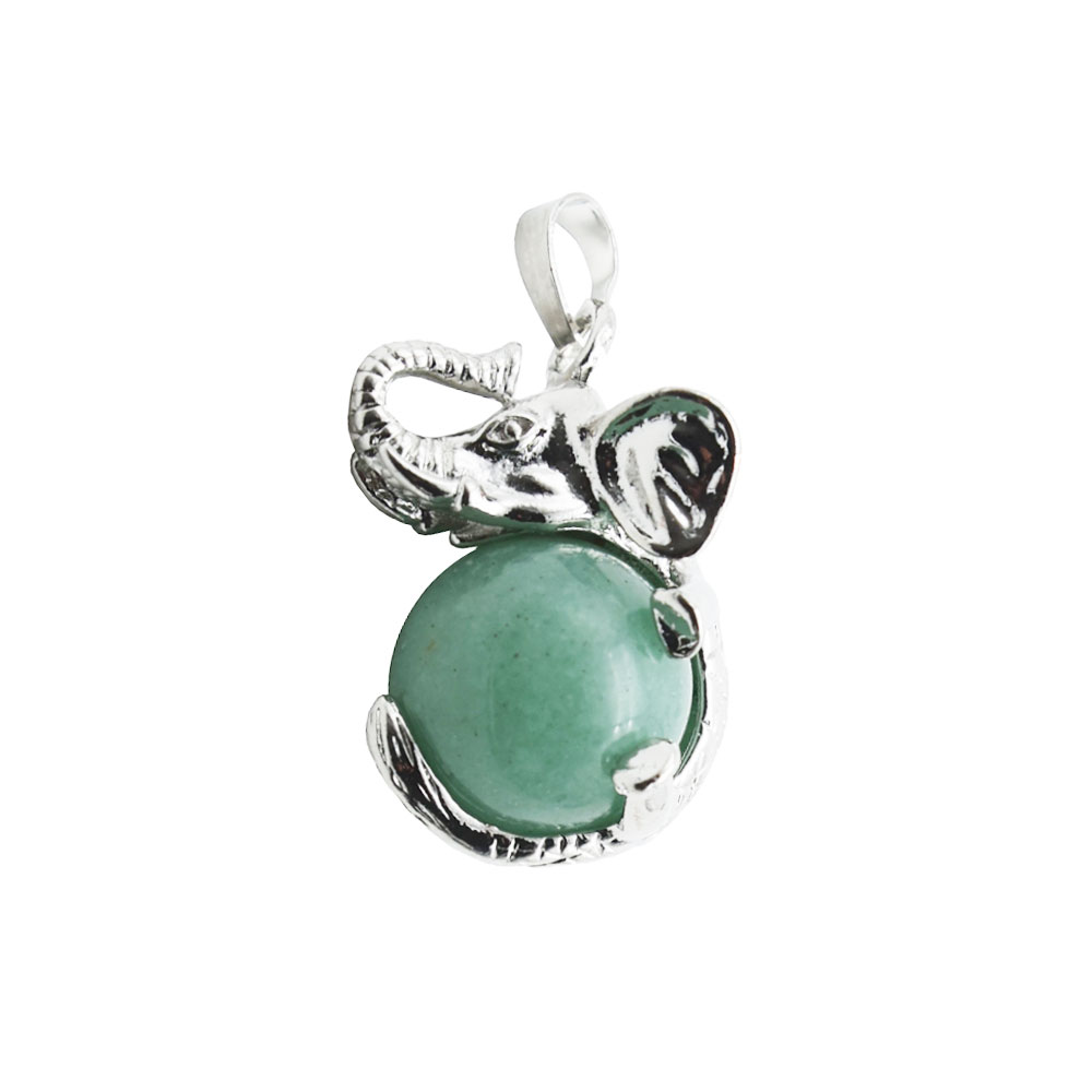 pendentif aventurine verte elephant