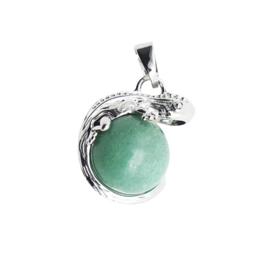 pendentif aventurine verte lezard
