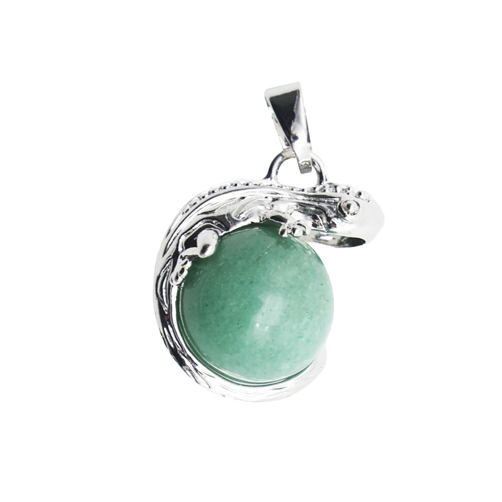 pendentif aventurine verte lezard