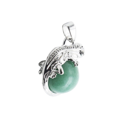 pendentif aventurine verte lezard