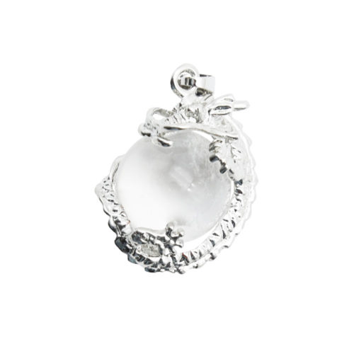 pendentif cristal de roche dragon