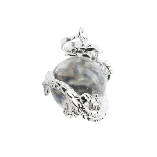 pendentif cristal de roche dragon