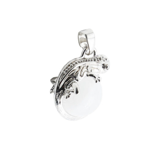 pendentif cristal de roche lezard