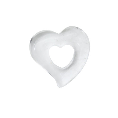 pendentif pi chinois ou donut cristal de roche coeur