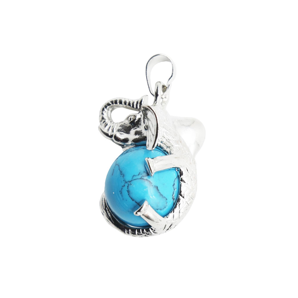 pendentif howlite bleue elephant