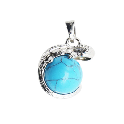 pendentif howlite bleue lezard
