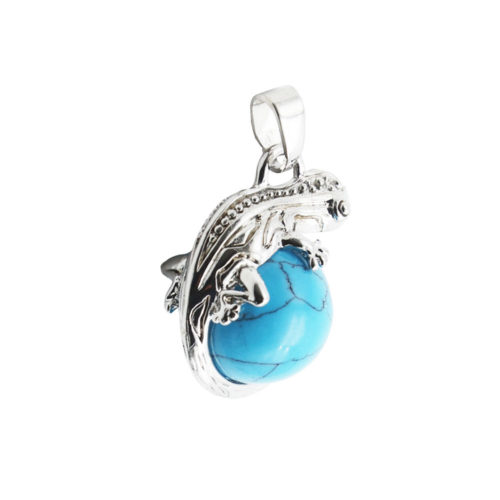 pendentif howlite bleue lezard