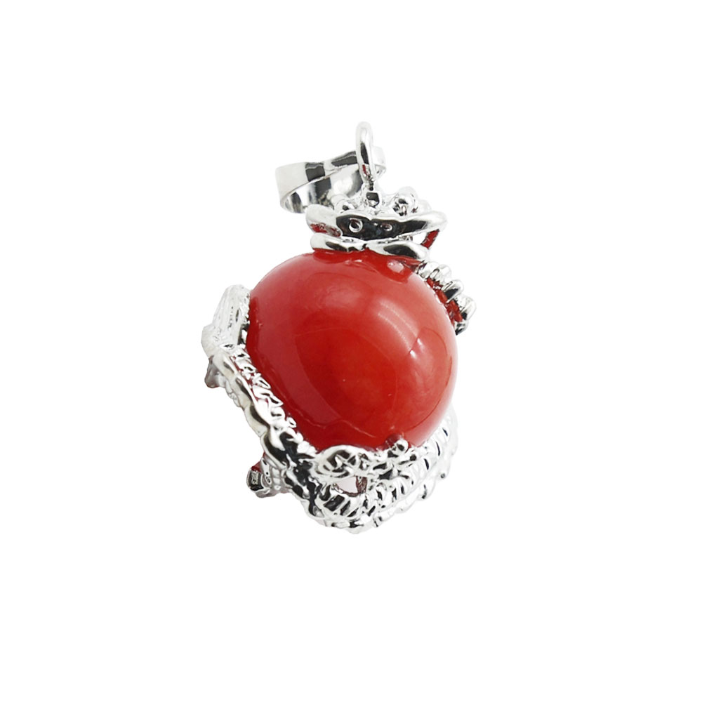 pendentif jade rouge dragon
