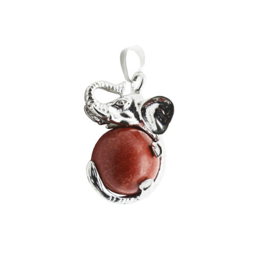 pendentif jaspe rouge elephant