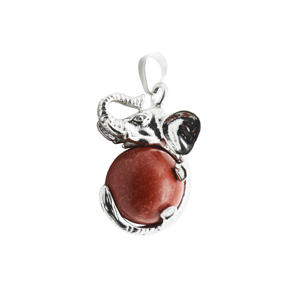 pendentif jaspe rouge elephant