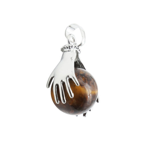 pendentif oeil de tigre deux mains