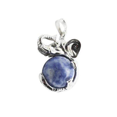 pendentif quartz bleu elephant