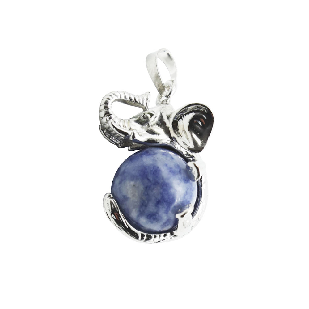 pendentif quartz bleu elephant