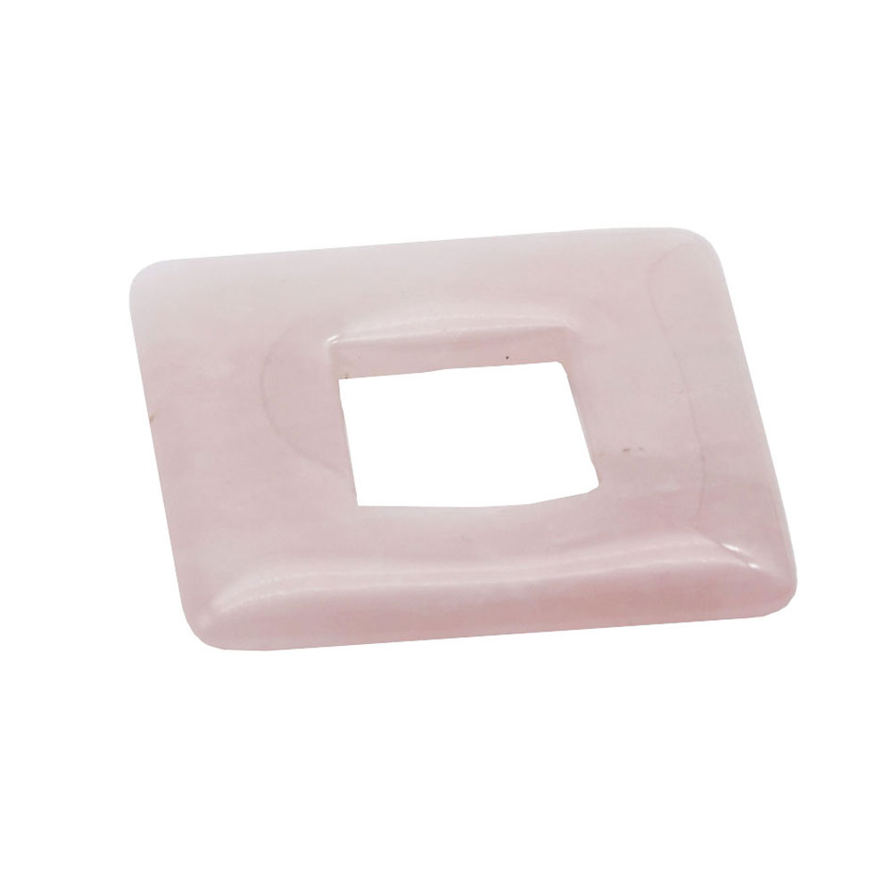 pendentif pi chinois ou donut quartz rose carré