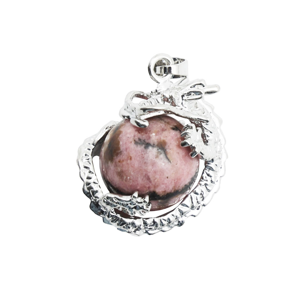pendentif rhodonite dragon