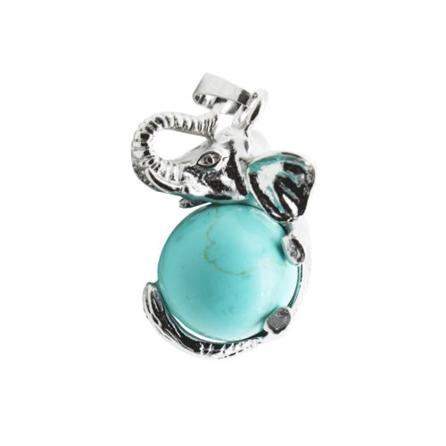 pendentif turquoise stabilisée elephant