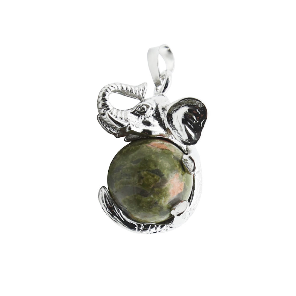 pendentif unakite elephant