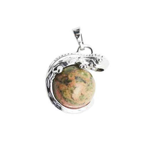 pendentif lezard unakite