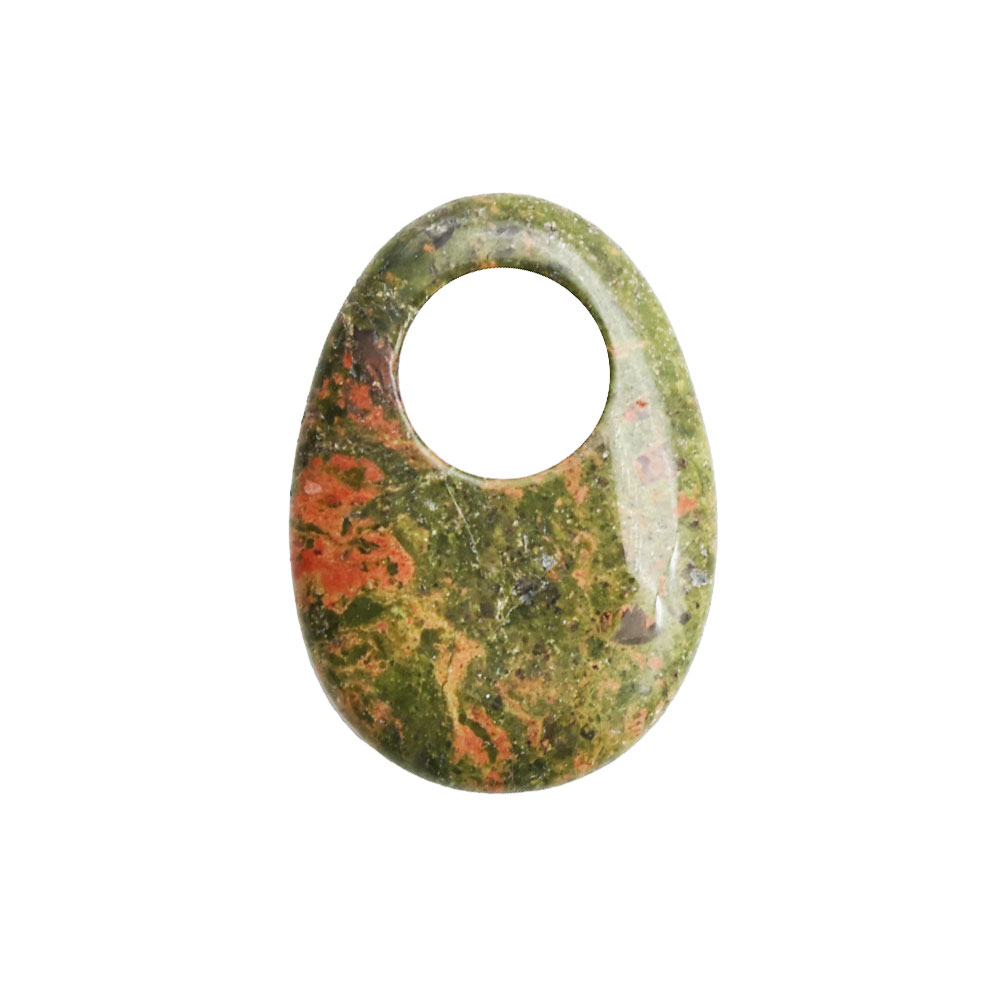 pendentif pi chinois ou donut unakite oval