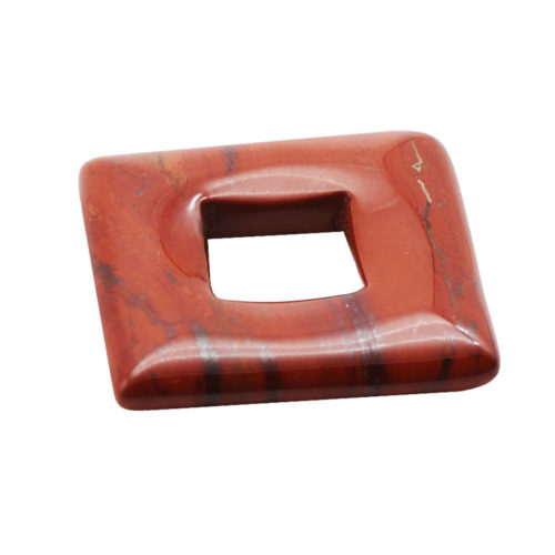 pi chinois ou donut jaspe rouge carré