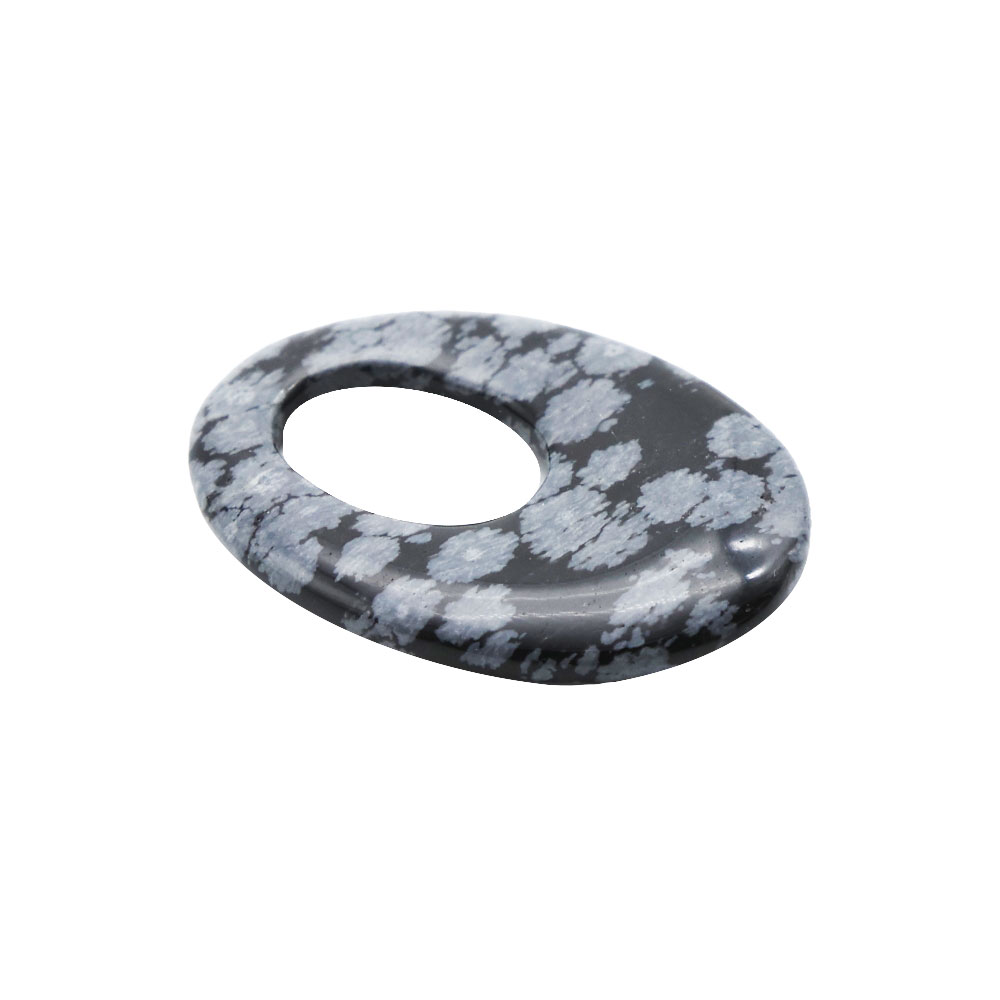 pi chinois ou donut obsidienne neige oval