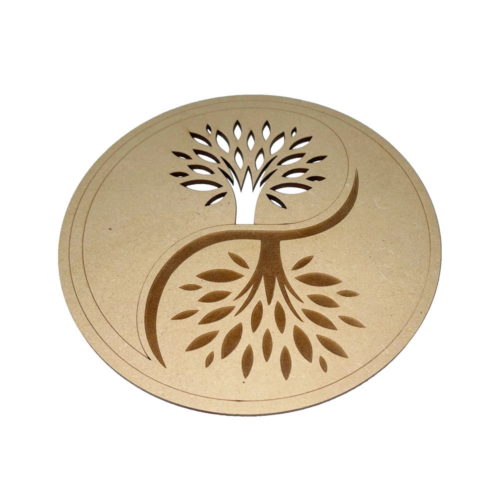 Plaque de rechargement Arbre de vie Yin Yang - Bois sculpté