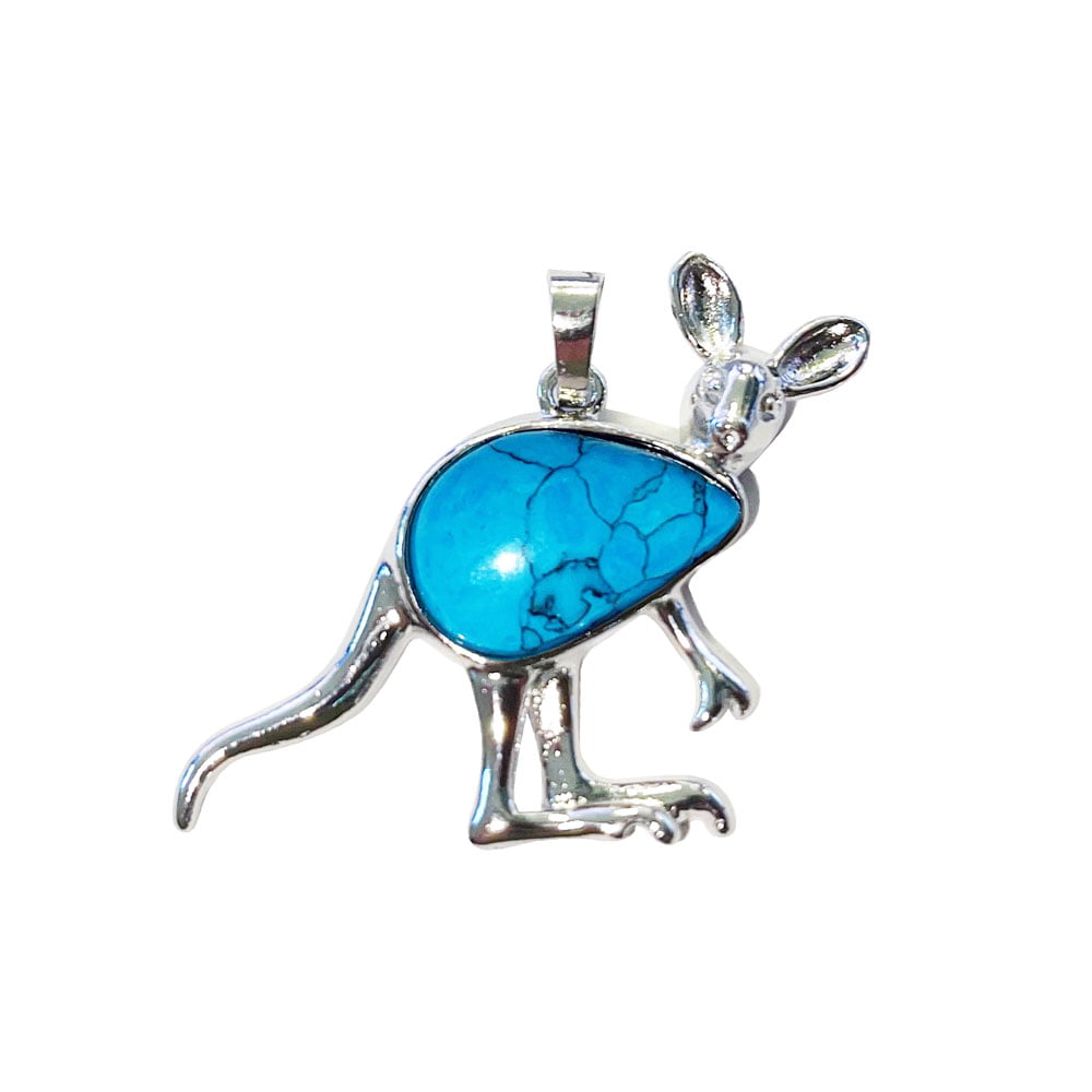 Pendentif Howlite Bleue Kangourou
