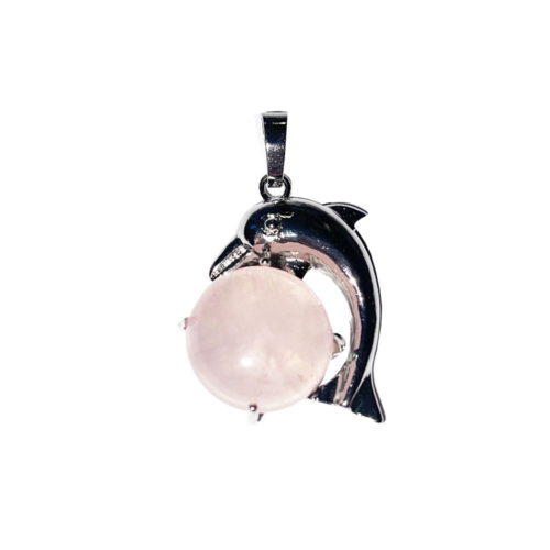 pendentif quartz rose dauphin