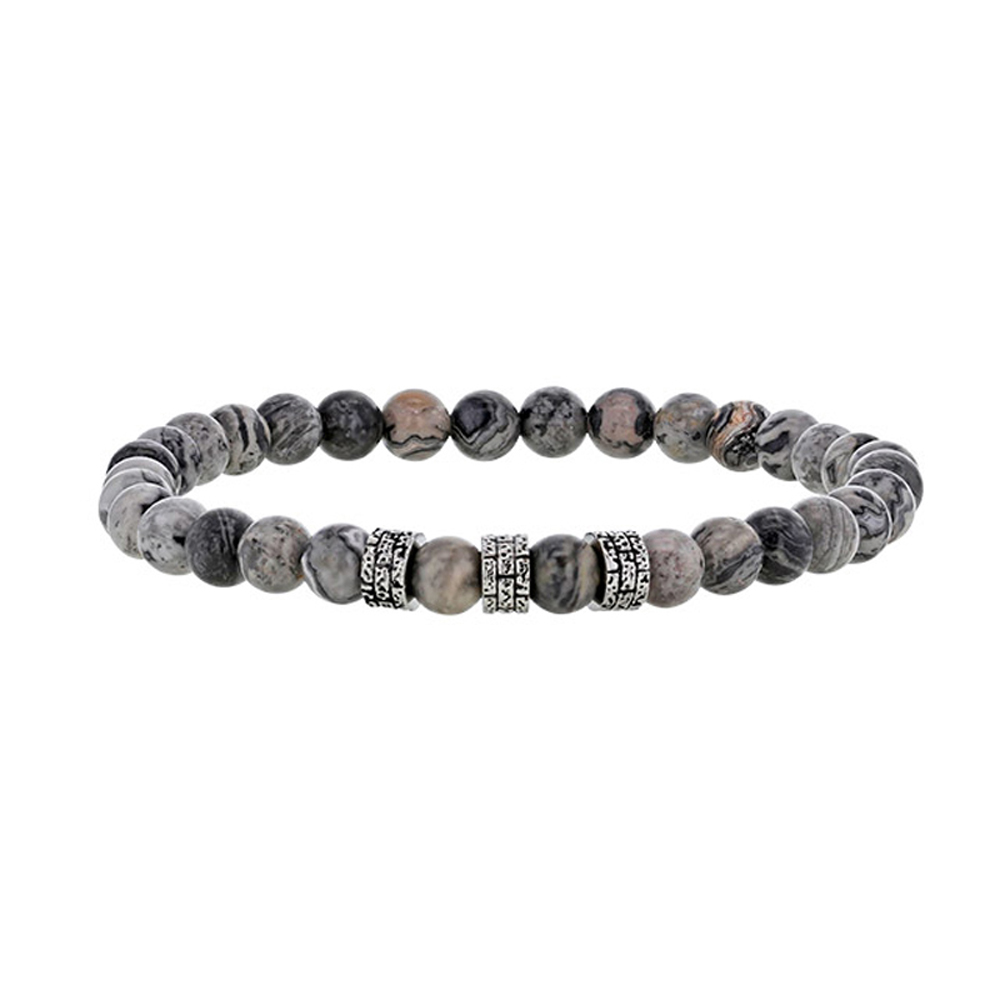 bracelet jaspe gris