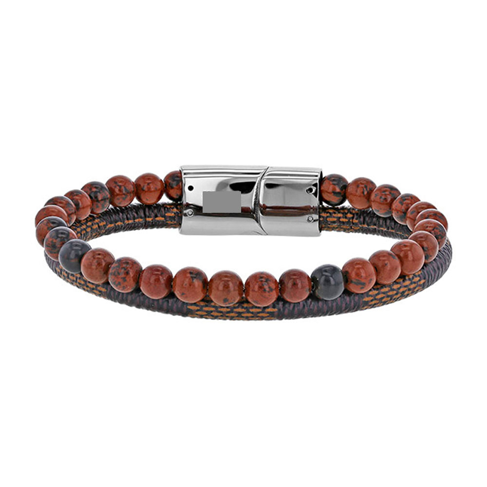 bracelet obsidienne acajou