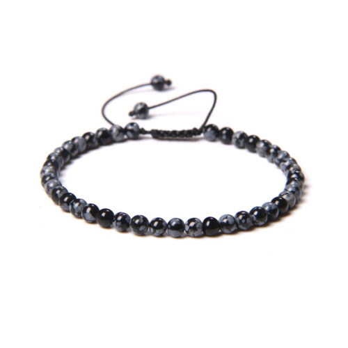 bracelet obsidienne neige