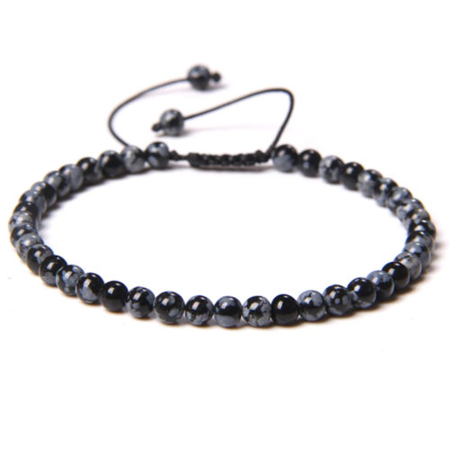 bracelet obsidienne neige