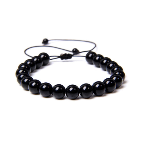 bracelet onyx pierres boules